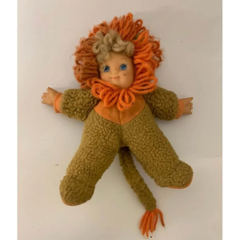 Vintage Lion Stuffed Plush Doll in Lion costume HK City Toys FTY LTD